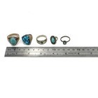 Southwest Sterling Turquoise Opal Chip Inlay Rope Twist Ring Lot of 5 #S5651-1 — photo 8