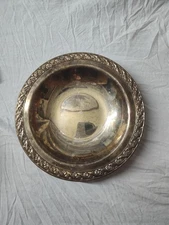 International Silver Company Round Floral Platter TrayVintage Silver Plate