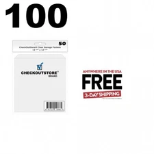 100 CheckOutStore Cardstock Clear Storage Pockets (12 3/4 x 12 3/4) **1-3 DAYS