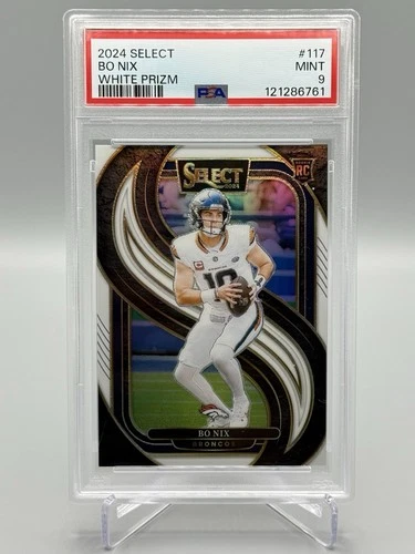 2024 Panini Select - Bo Nix - Premier Level White 3/35 - PSA 9