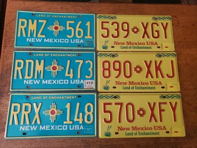 New Mexico  Plates 2 D I F F Three Each VGC... Plates Are 3 Years Or Older