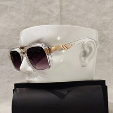 Cazal LEGENDS Sunglasses Clear Gold Frame Dark Lens Unisex Eyewear Free Case