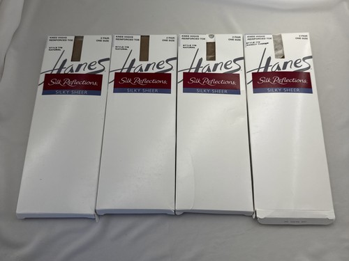 Hanes Silk Reflections Knee High Hosiery One Size Natural & Barely There 775