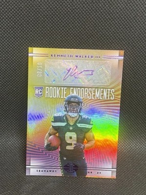 2022 Panini Illusions Kenneth Walker III Gold Rookie Auto 9/10 Number Match