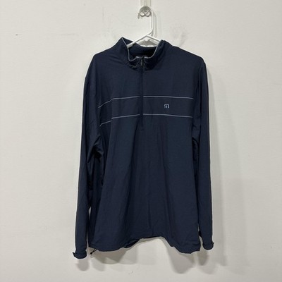 TravisMathew Pullover Mens XL Blue 1/4 Zip Long Sleeve Golf Top Athletic
