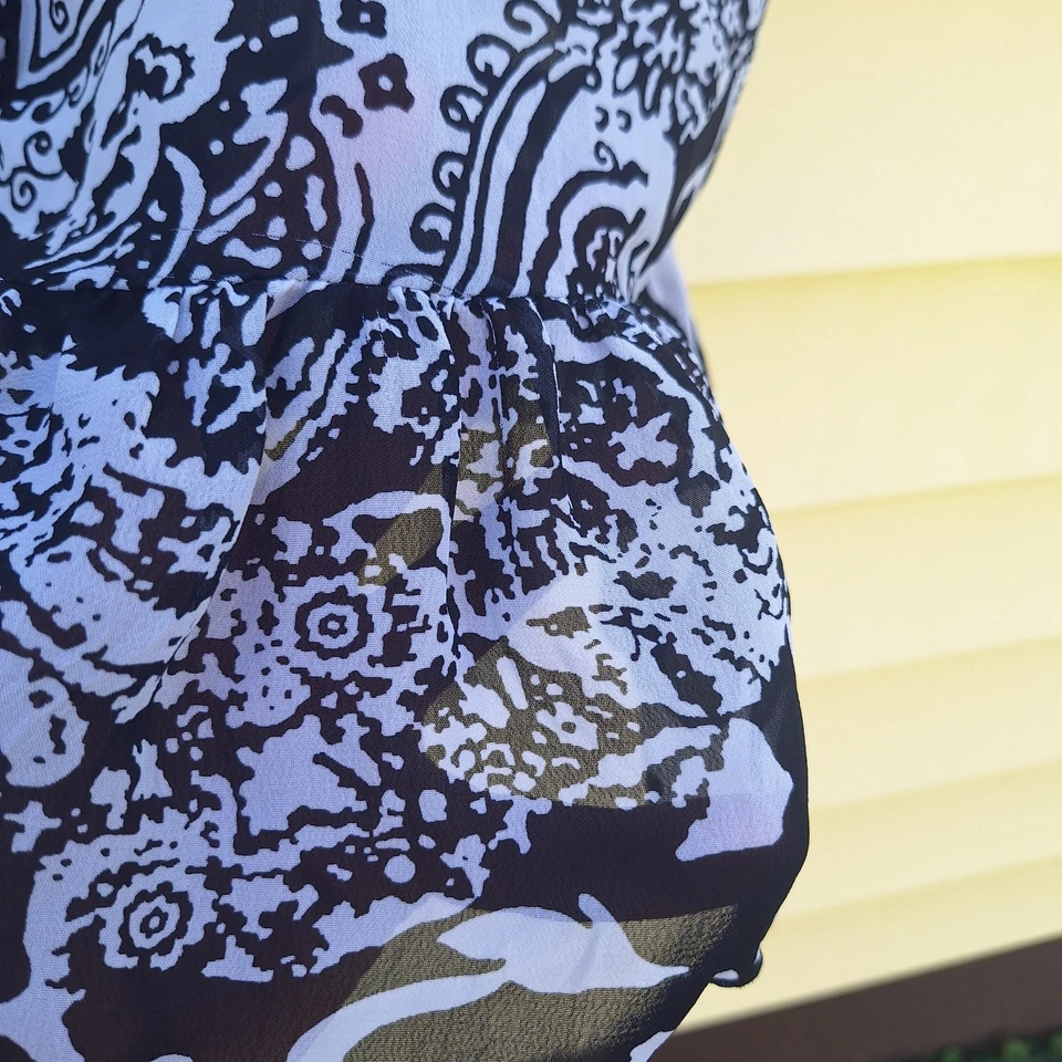 Blusa De Colección Para Mujer L Transparente Carrera Clásica En Niveles Volantes Manga Campesina Boho Y2K  Foto 3 de 4