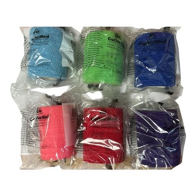 6 Pack Medline CoFlex Med Cohesive Bandage Wrap 3  x 5 Yds Assorted Colors