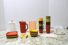 Vintage Tupperware Toys Harvest Colors Children's Mini Serve It Lot BONUS
