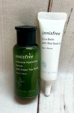 Lot x2 NEW Innisfree Hydrating Green Tea Seed Serum  Cica Balm Travel Size READ