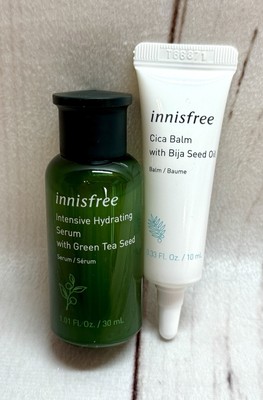 Lot x2 NEW Innisfree Hydrating Green Tea Seed Serum & Cica Balm Travel Size READ