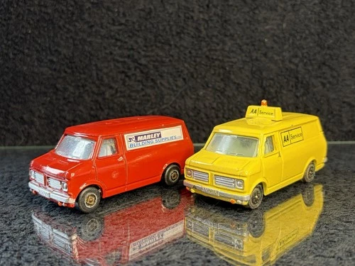 Pair Of Vintage Dinky Toys Bedford CF Vans Restored AA & Marley Sold As Seen