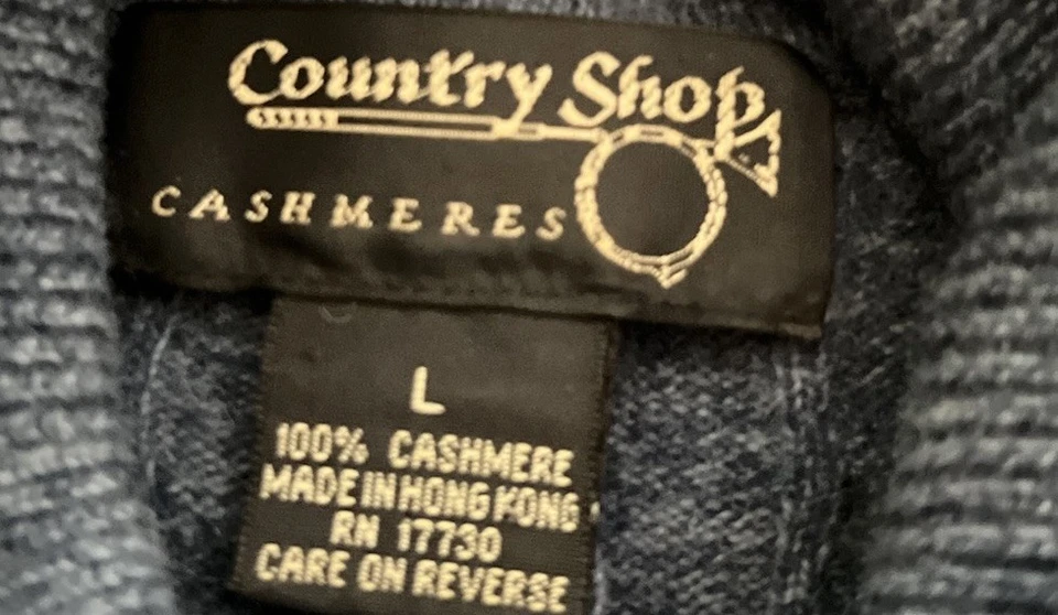 Chaleco Suéter Country Shop Cashmere Azul Tejido con Cable Talla Grande Foto 4 de 4