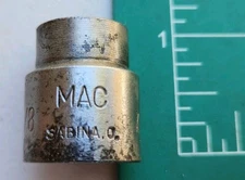 MAC X202 5/8" 1/2-Drive 12-Pt Socket USA Sabina OH Early 1950s Cr-V