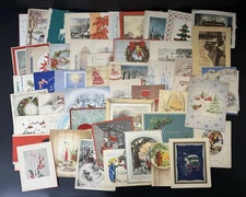 Vintage Christmas Holiday Greeting Cards/ Lot Of 50, Used/ *9