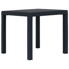 Table de Jardin Blanc 150x90x72 cm Plastique Aspect Rotin Terrasse vidaXL