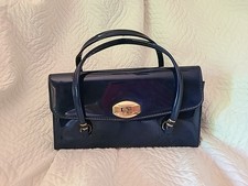 True Vintage Mod 1960s Navy Blue Patent Leather Purse Handbag