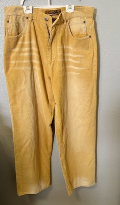Vintage Y2K 90 s Men's 36X33 Urban Environmental Management Yellow Corduroy Pant