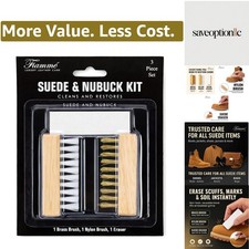 Suede and Nubuck Cleaning Kit - Complete Brass Nylon Brush Set, Suede Erase...