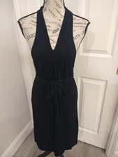 Ladies halter midi dress black small boho sexy cottagecore feminine nwt