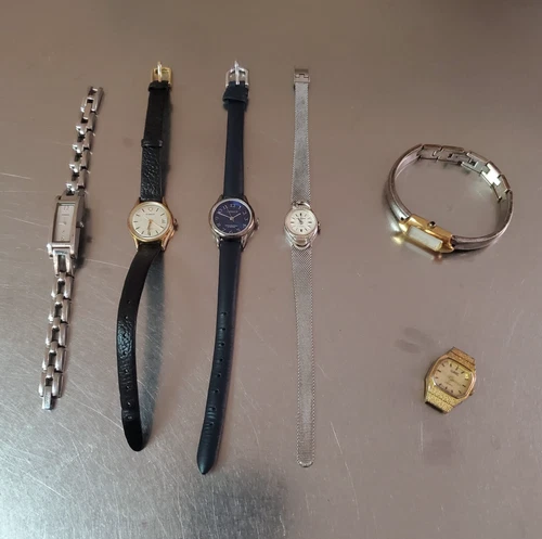 Vintage Watch Lot Of 6: Fossil, Timex, Waltham, Carriage, Anne Klein, Quintel