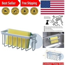 Compact Rust-Resistant Kitchen Sink Holder for Sponges and Scrubbers - 6" x 2.5"