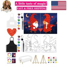 2 Pack Sip and Paint Kit for Adults Couples Painting Kit Pre Drawn Canvas to ...