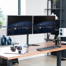 VIVO STAND-V002F Dual Monitor Desk Stand Fits 13"-27" Screens  READ Description