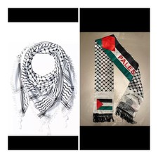 Keffiyeh Scarfs bundle Large and Small Palestinian Arafat White  Black Made in