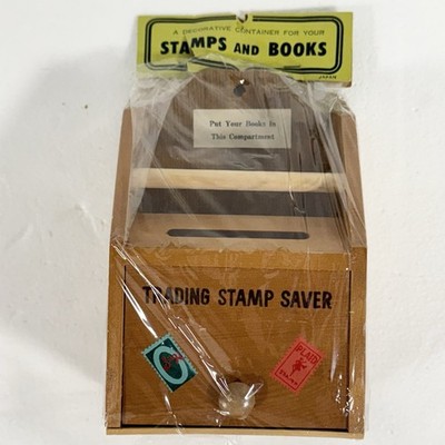 NOS Trading Stamp Saver Wood Box Organizer Vintage Container Decor JAPAN - NEW
