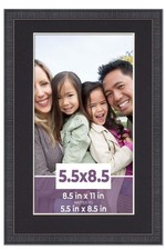 5.5x8.5 Frame Mahogany With Black Picture Mat For 5.5x8.5 Photo - Mahogany 8.5x1