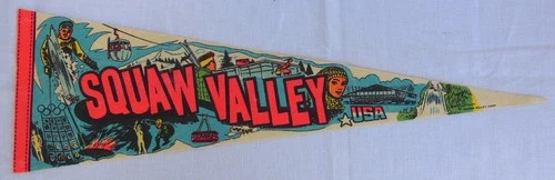 Vintage Squaw Valley California, USA  Winter Olympics 25" Pennant