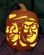 Woody & Buzz Carved Foam Pumpkin Toy Story Pixar Disney Space Ranger Mickey