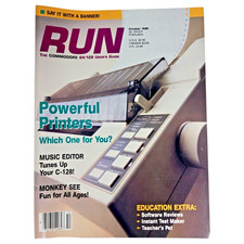 RUN Magazine October 1988 Commodore 64 128 Software Computers Programs Vintage