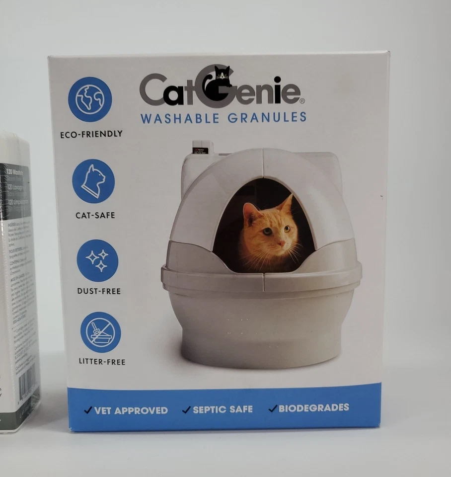 Cat Genie Washable Granules 3.5 LBS and SaniSolution 120 Scent Scent Free - Image 2 of 4