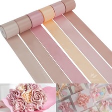 Rose Pink Ribbon 1-1/2" Dusty Rose/Rose Gold/Rose Pink/Rosy Mauve/Vanilla/Pea...