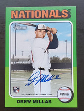 2024 Topps Heritage High Number Drew Millas Real One RC Auto #ROA-DM Nationals