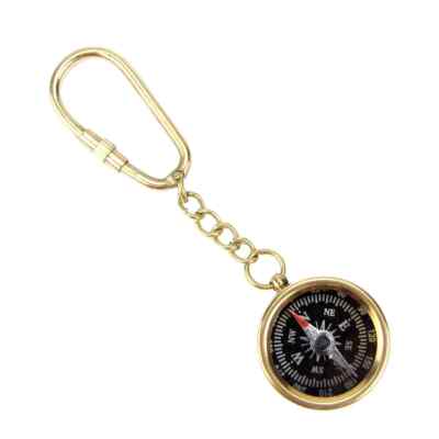 Brass Directional Pocket Compass Hiking/Camping/Survival Gear Keychain Key Ring