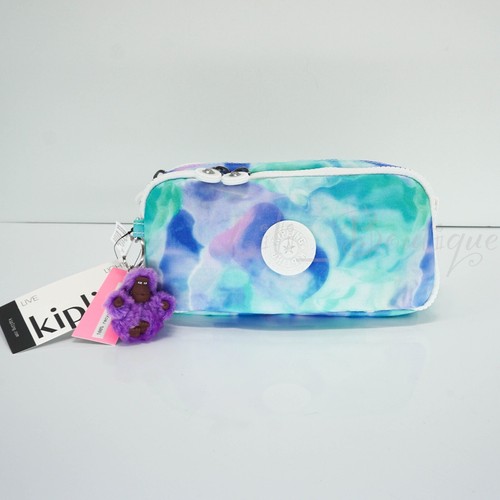 Kipling Chap Pen Case Makeup Accessory Pouch Polyester AC7374 Water Colors NWT