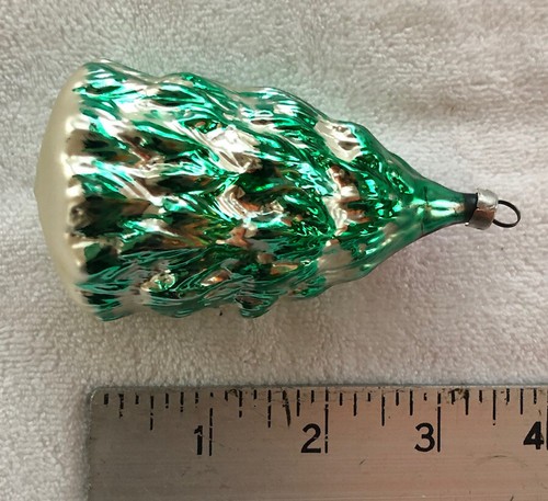 Old Vintage Glass Christmas Ornament X-mas New Year Decoration Santa In Tree - Picture 3 of 3