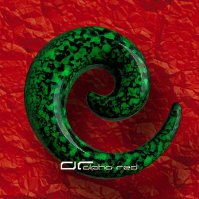 »»» REPTILE SKIN EXPANDER SPIRALE OHR PIERCING 3-6mm grün 2954