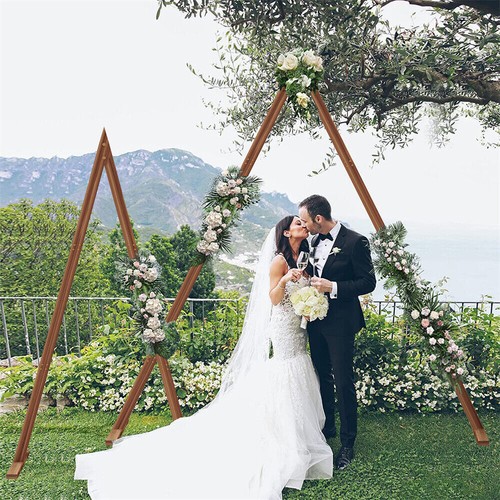 Arco de boda de madera arco de uva fondo decoración de boda arco de flores decoración - Imagen 32 de 39