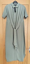 M&S Tie Front Midi Shirt Dress UK 10 & 14 Reg