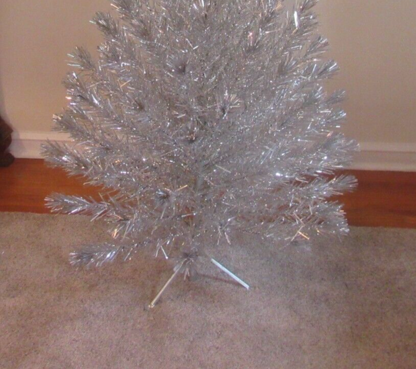 Vintage Silver Forest 6 1/2 foot Aluminum Christmas Tree in Box with