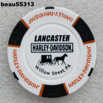 HARLEY DAVIDSON ''LANCASTER'' WILLOW CREEK PENNSYLVANIA DEALER CASINO POKER CHIP