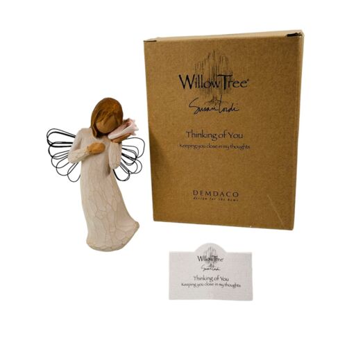 Vintage Willow Tree Angel Thinking of You Figurine Seashell Susan Lordi 2004 - Afbeelding 1 van 13