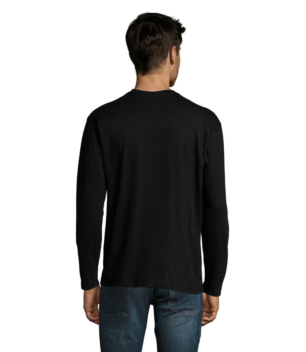 Mens Long Sleeve T-Shirt 100% Cotton Plain Crew Round Neck Casual Tee Tops  S-3XL 