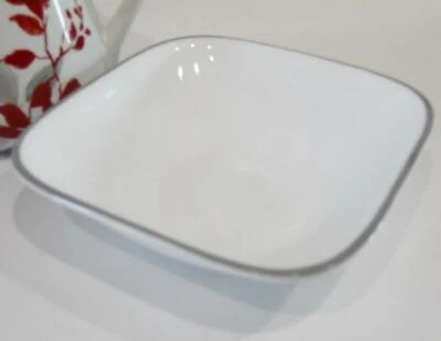 NEW Corelle GREY RIM Square 10-oz DESSERT BOWL Fruit Adlyn Jacaranda Kyoto Night