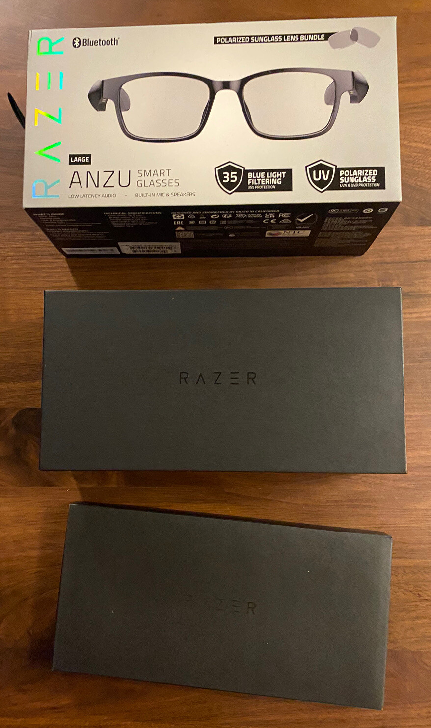 Razer Anzu Bluetooth Smart Glasses/Polarized Lens Bundle with Mic and