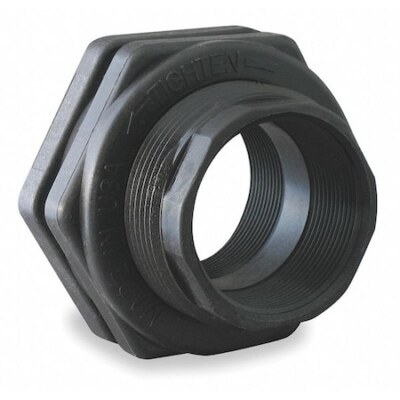 Banjo Tf200 Bulkhead Tank Fitting, Glass Reinforced Polypropylene Body, 2 In