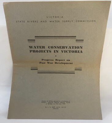 Water Conservation Projects in Victoria Rivers 1948 Water Supply Commission